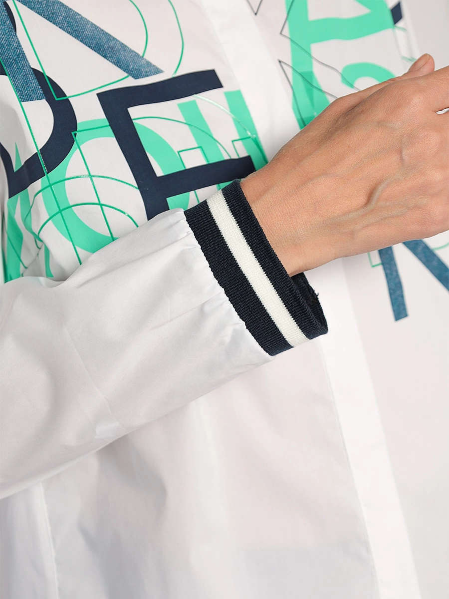 Блуза свободного кроя из хлопка с принтом